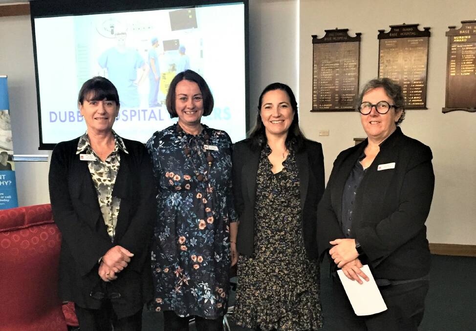 ADVANCEMENTS: Acting Director of Nursing Gail O'Brien, Business Manager Toni Dawson, Marketing Consultant Rebekah Bullock and Dubbo Hospital General Manager Debbie Bickerton. Photo: TAYLOR DODGE. 