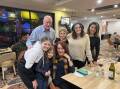 SURPRISE RUN IN: Siblings Isabelle, Aidan and Evie Mesa with Home and Away's Ray Meagher (Alf Stewart), Lynne McGranger (Irene Roberts), Georgie Parker (Roo Stewart), Leah Patterson (Ada Nicodemou) at the Young RSL Club. Picture: Contributed 