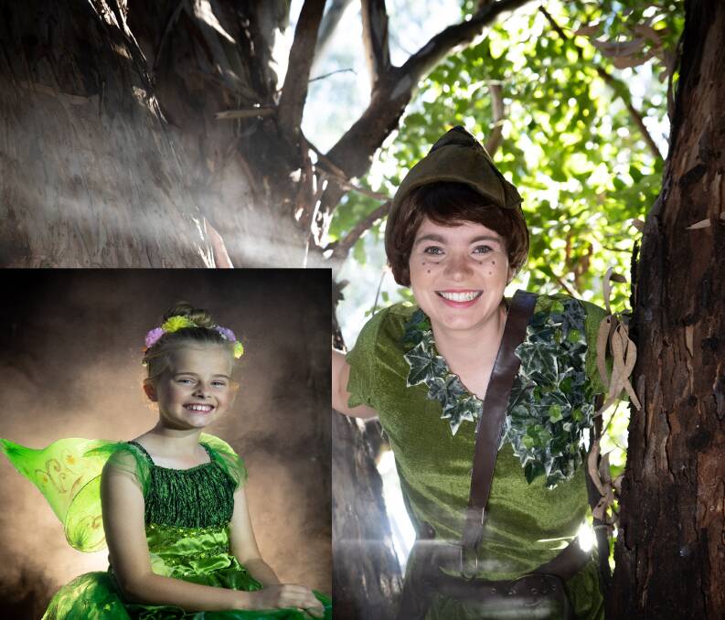 LOCAL PRODUCTION: Bella Burden as Tinker Bell and Tonisha Francis as Peter Pan. Photo: MATT PETERSON. 