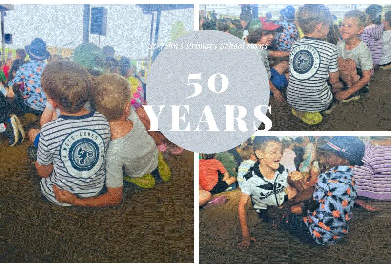 HAPPY FIFTY YEARS: St John's Primary School party was a celebration of the school and its long heritage. Photo: TAYLOR DODGE.