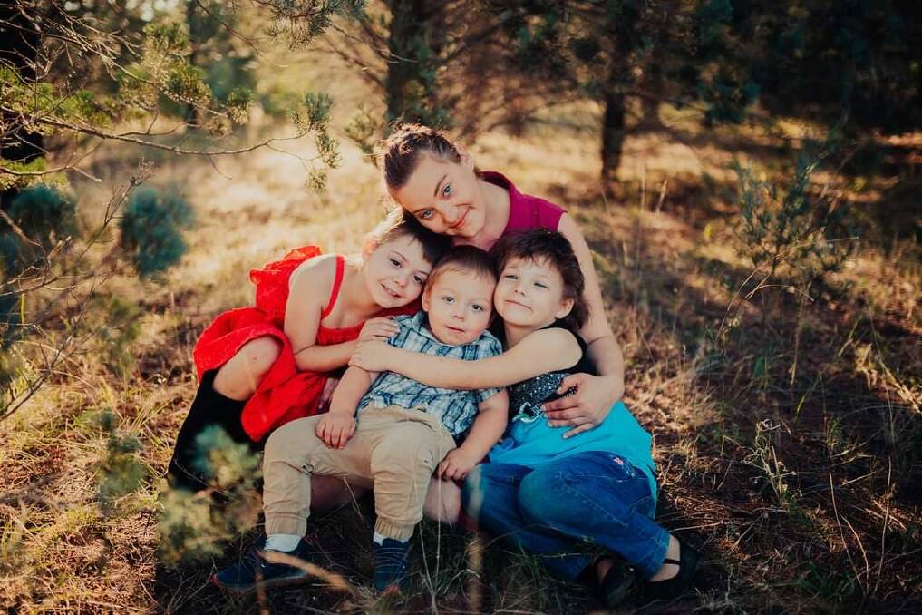 WITHOUT A HOME: Stacey Chapman and her three children, Olivia, 9, Jaxton, 3, and Ava, 6, are on the hunt to find a forever home in what seems like an impossible rental market. Picture: Jypsie Cronan