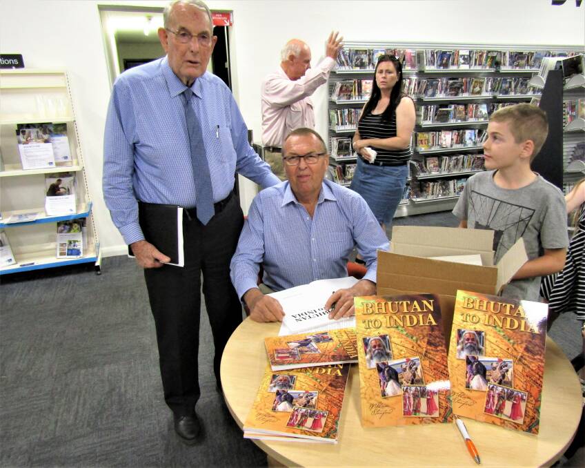 LOCAL AUTHORS BOOK LAUNCHED: Bill Stanford with good friend and guest speaker Peter Milling. Photo: SUPPLIED. 