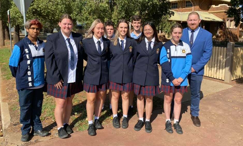 OPENING CEREMONY: Nyngan High School principal Benn Wright with school captains, ACG and junior SRC students. Photo: CONTRIBUTED. 