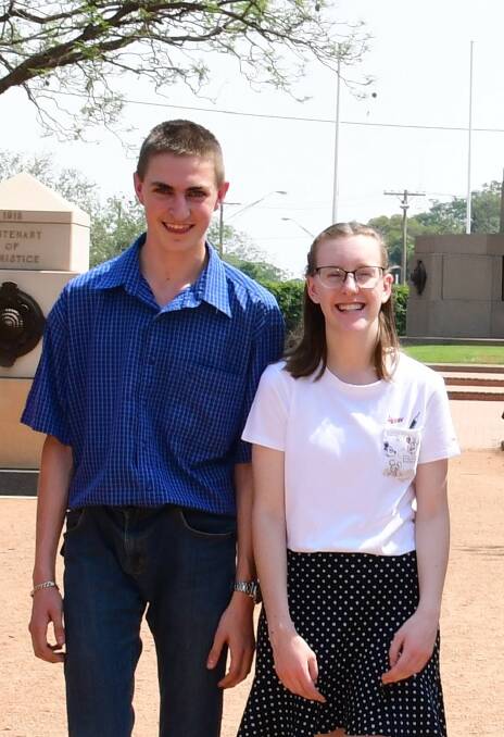  FIRST YEAR OF UNI: Katherine Hovenden with former Dubbo Christian School class of 2019 graduate Timothy Goud. 