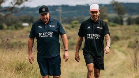 Tim Freeburn and Guy Sebastian will commence a 500-kilometre trek on foot from Wagga on July 1 to raise funds for youth suicide. Picture: Guy Sebastian/Instagram 