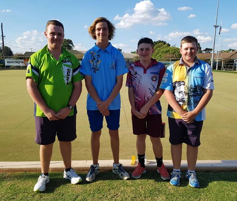 JUNIOR CHAMPIONS: Jordan Thompson, James Robinson, Tom Rich  and Lachlan Thompson . Photo contributed: LOUISE BUTLIN