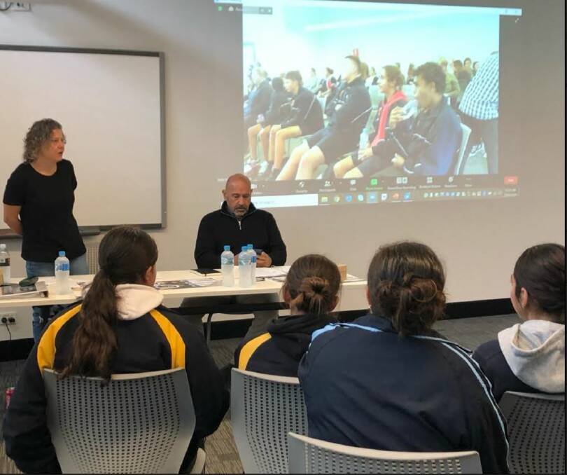 DESIRE TO HAVE AN IDENTITY: Indigenous National Voice Co design leaders Richard Western and Ruth Davys speaking to the students. Photo: CONTRIBUTED