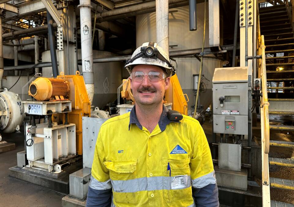 CHPP Operator/Maintainer Matthew Sims, said he couldn't be happier with his decision to take up his role at Whitehaven Coal. Picture supplied