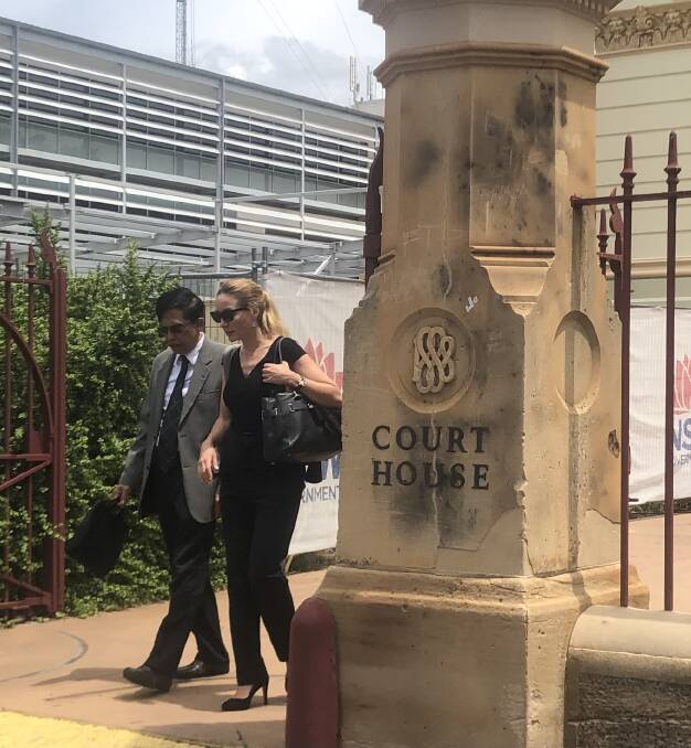 Dr Khin Thet (left) leaves Dubbo District Court with a legal representative. Photo: Zaarkacha Marlan 