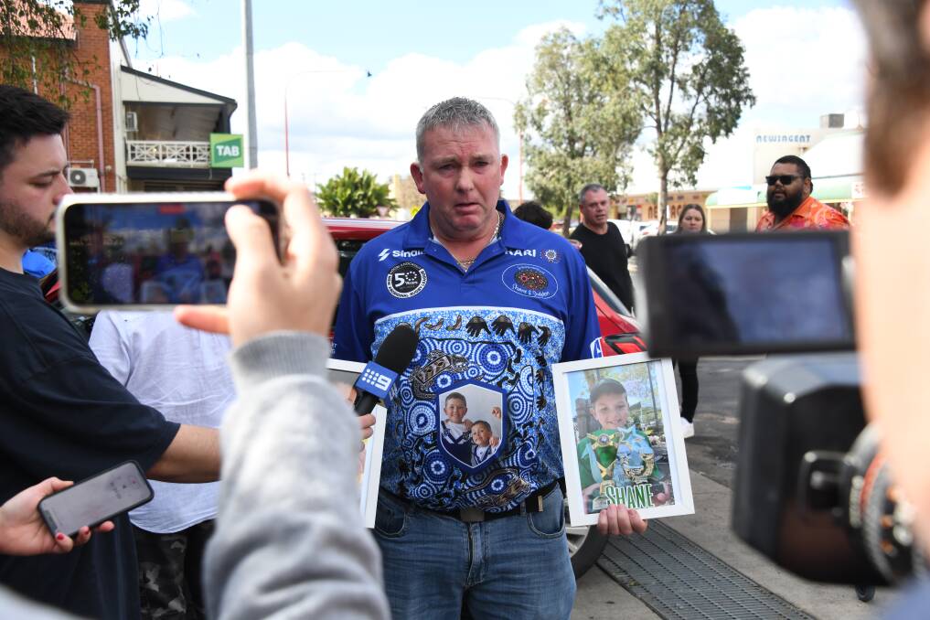 Joseph Shorey the father of the two boys killed in the hit-and-run crash in Wellington in January 2021 speaks outside court after the sentencing. Picture by Amy McIntyre