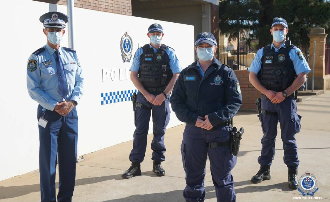 ON THE BEAT: Orana Mid-Western Police District Commander, Superintendent Danny Sullivan has welcomed four new probationary constables who have had their first week of on the job training. Photo: NSW POLICE