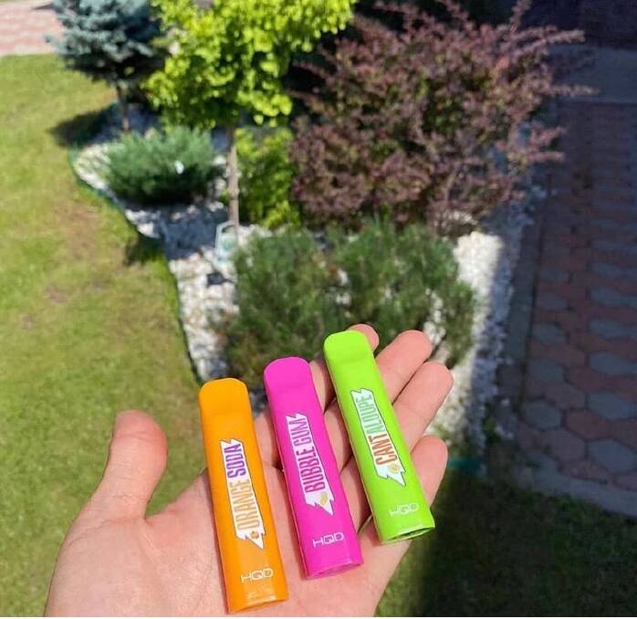 Popular vaping device HQD Cuvies are small, shaped like a highlighter, and come in bright colours. The devices come in flavours like grape and fairy floss and boast "mouthfuls of fruity flavour". Photo: INSTAGRAM