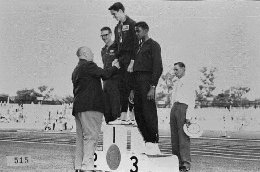 GOLD: Percy Hobson leaped into the record books when he became the first Indigenous person to win a gold medal at the Commonwealth games in 1962. Photo: COMMONWEALTH GAMES AUSTRALIA