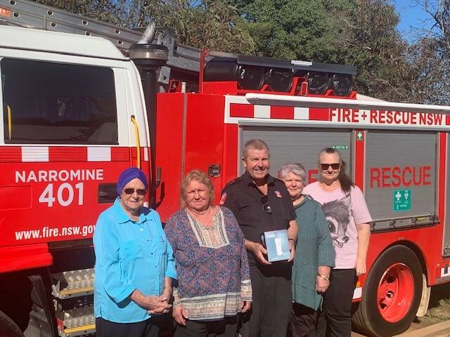 SAFETY FIRST: Colleen Smith, Desley Smith, Narromine FRNSW deputy captain Peter Treseder, Beryl and Robyn Brown. Photo: CONTRIBUTED