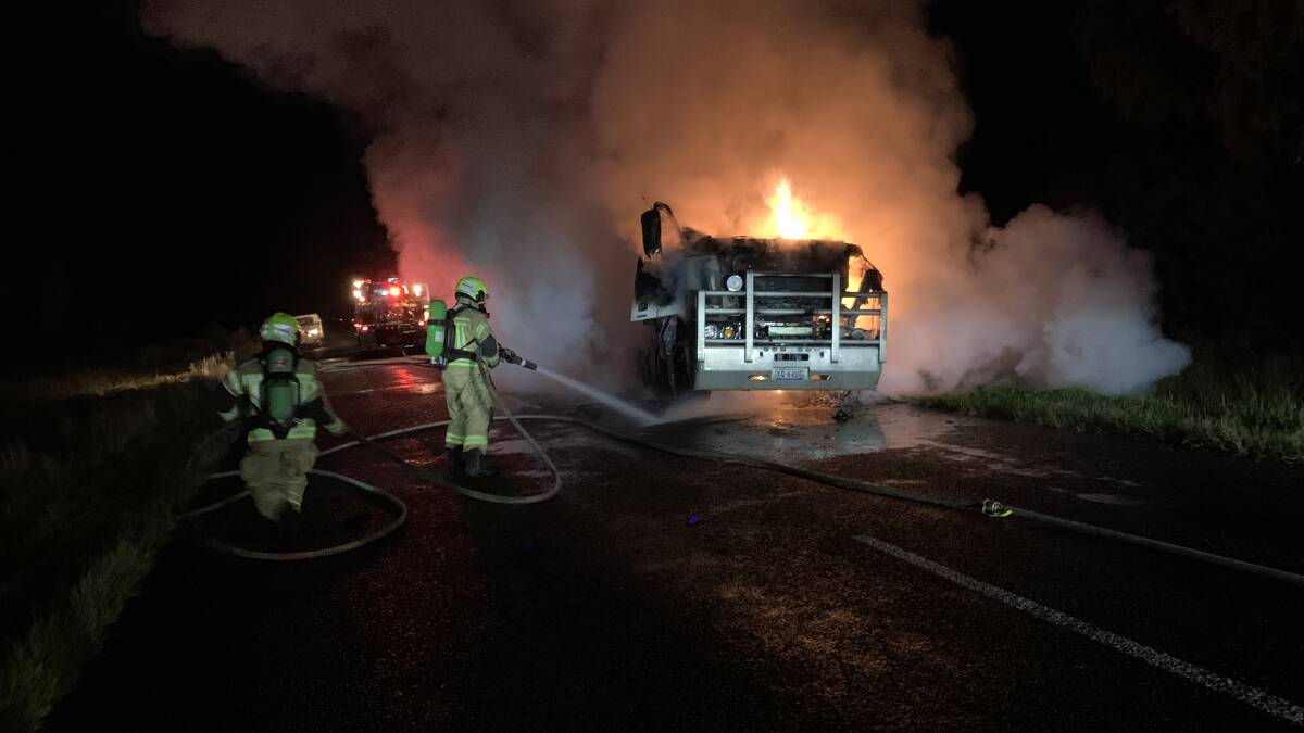 Lucky escape for truck driver whose prime mover goes up in flames
