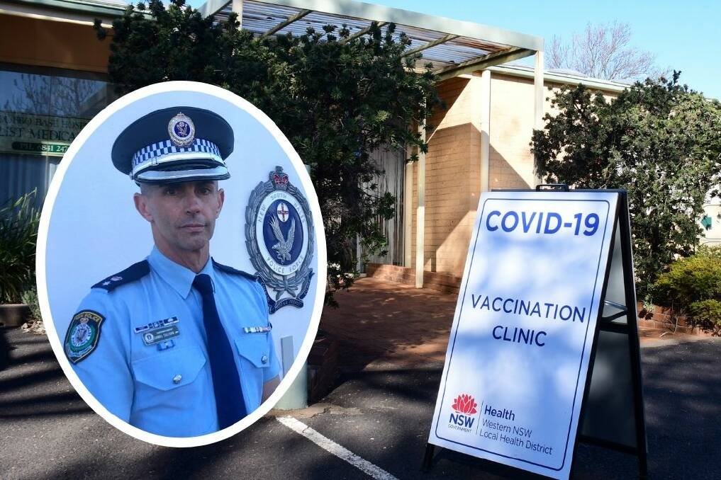 Orana Mid-Western Police District Commander, Superintendent Daniel Sullivan is reassuring the community vaccination hubs are safe places to visit. Photo: FILE