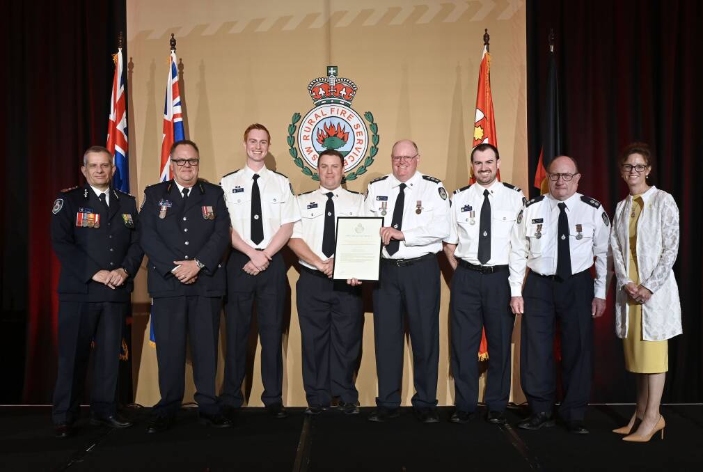 ABOVE AND BEYOND: The Bourke Headquarters brigade received the Commissioners certificate of commendation for their response to the COVID-19 outbreak. Photo: NSW RFS