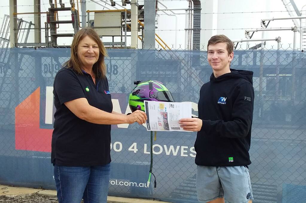 Paula from Lowes Petroleum with Tyler Everingham. Photo: CONTRIBUTED 