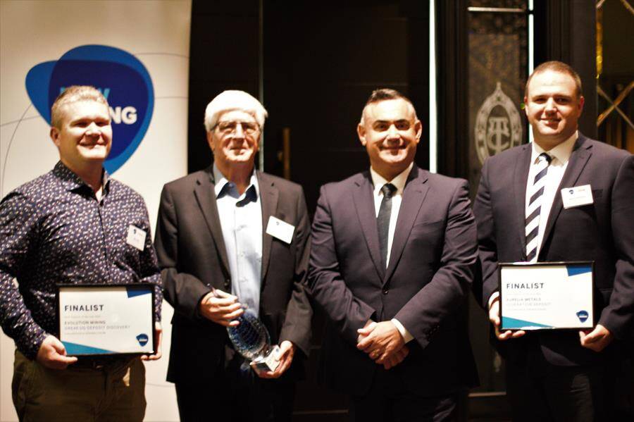 Award finalists with NSW Deputy Premier John Barilaro at the NSW Minerals Council Exploration and Tenures Forum in Sydney. Photo: CONTRIBUTED