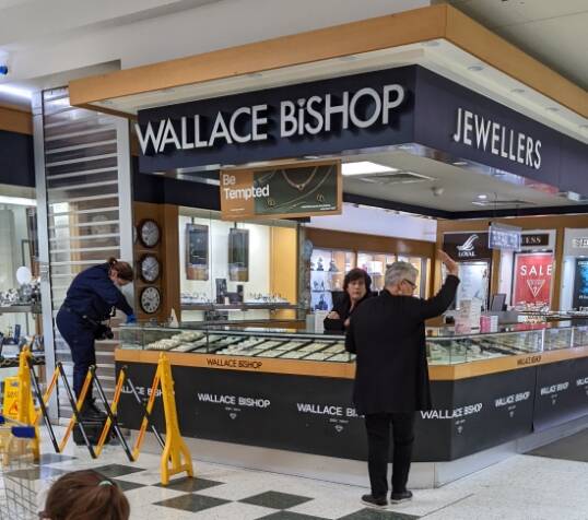 Wallace Bishop at Orana Mall was broken into early Thursday morning. Picture: Supplied