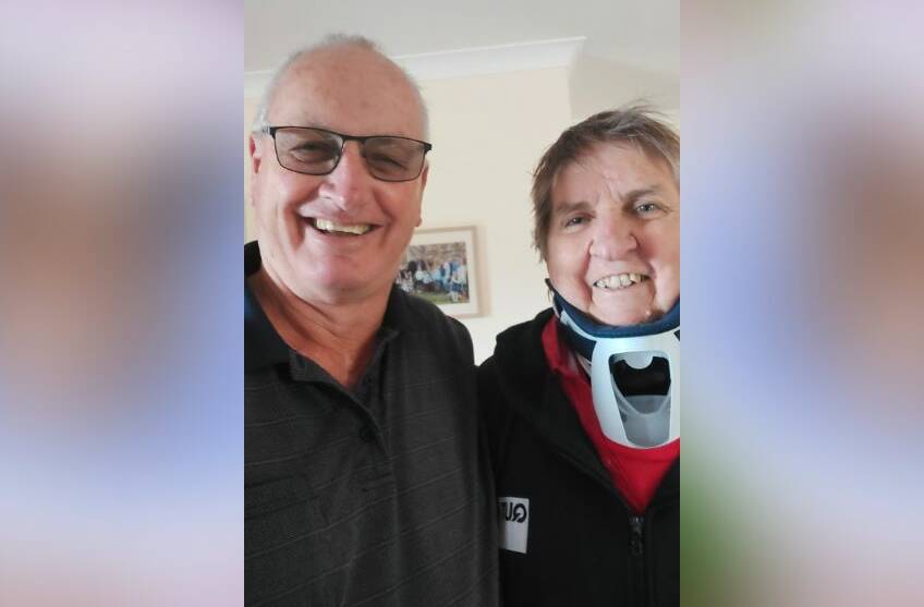 Ashley and Ruth George are grateful to Dubbo emergency service workers and hospital staff after a multi-vehicle crash south of Gilgandra. Picture supplied