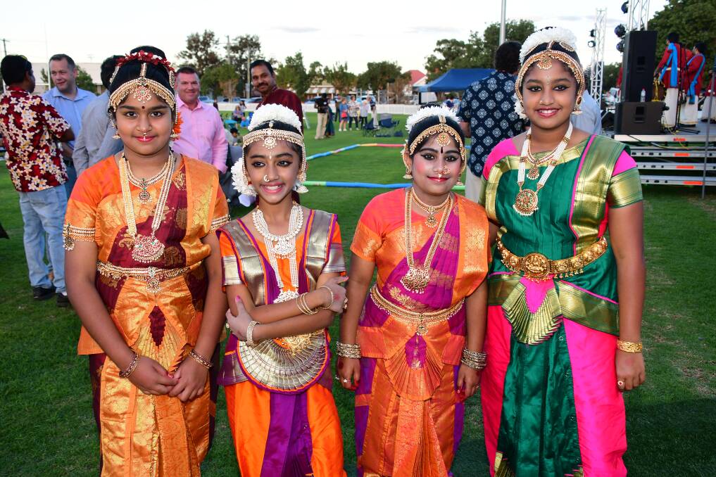 SMILES GALORE: Greeshma Gundapaneni, Aoife Joe, Sarayu Prakashbabu and Sandra Sabu showcased their cultures at the Cross Cultural Carnival in 2019. Photo: AMY McINTYRE