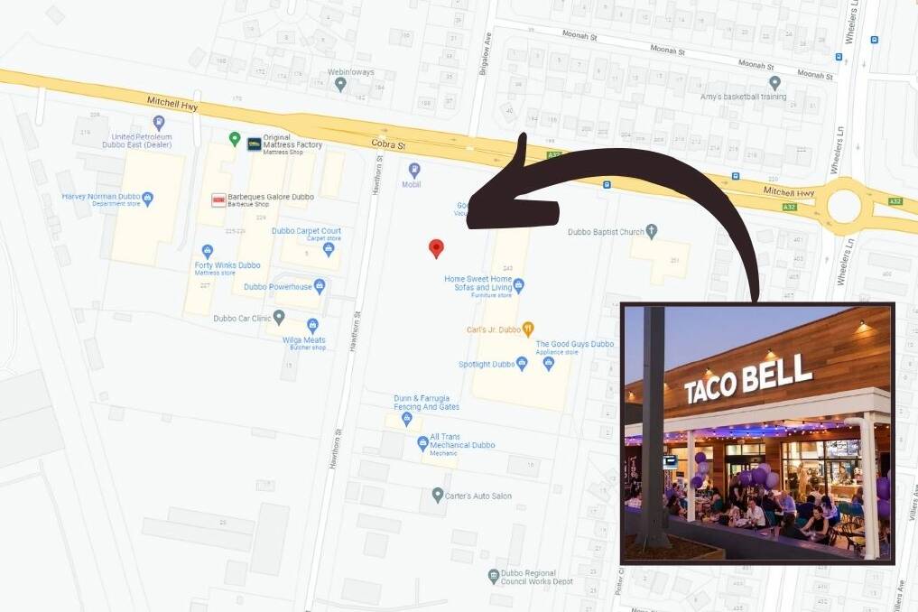 The fast-food chain has lodged a development application with Dubbo Regional Council for a store at Hawthorn Street and Endeavour Close - next to the new Carls Junior and Mobile petrol station site.