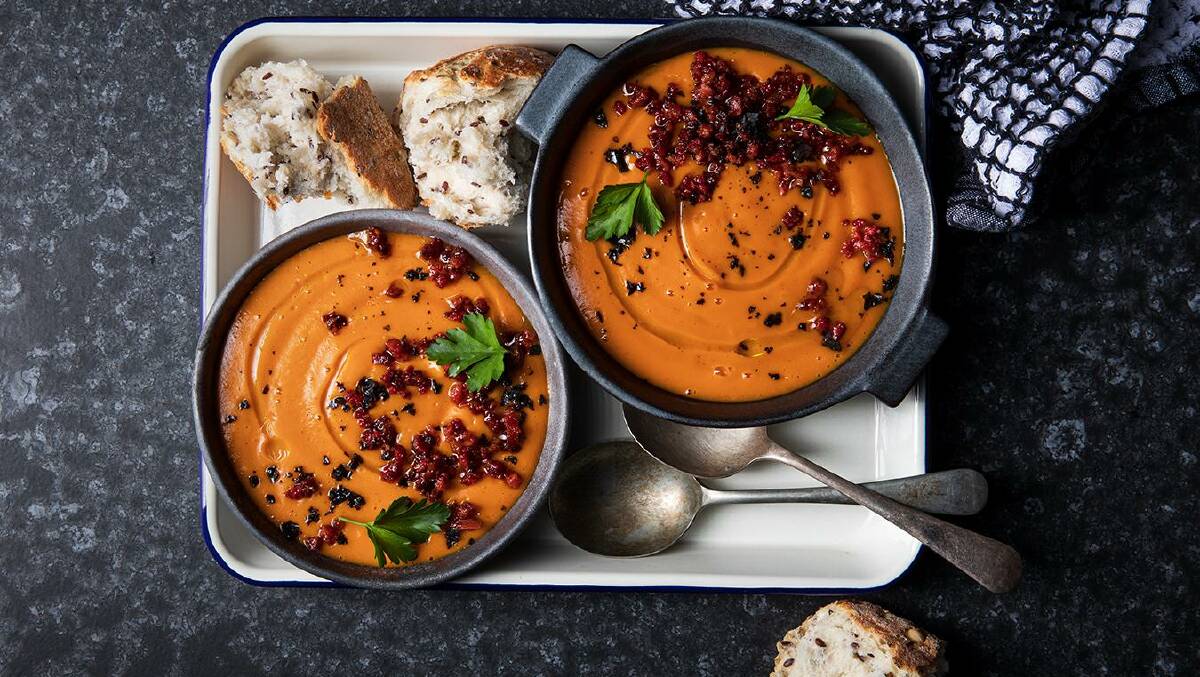Chipotle roasted pumpkin soup. Picture: Brodie Nalywajko