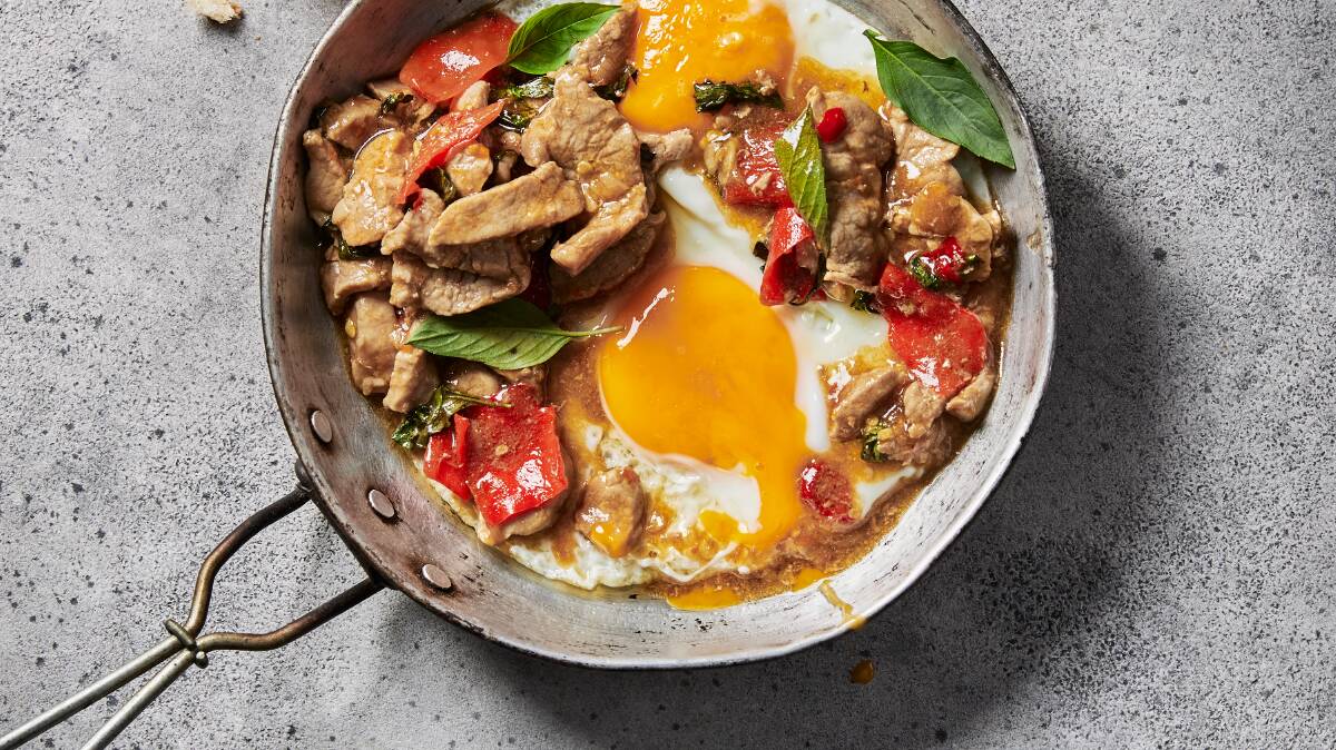 Thai spicy pork and eggs breakfast. Picture: Supplied