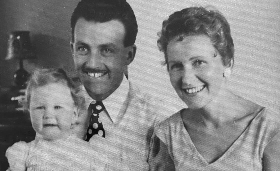Em met Wal when she was 17. His sense of humour and Clark Gable moustache
swept her off her feet. They had five children together, including Kerry, pictured here. Picture: Supplied
