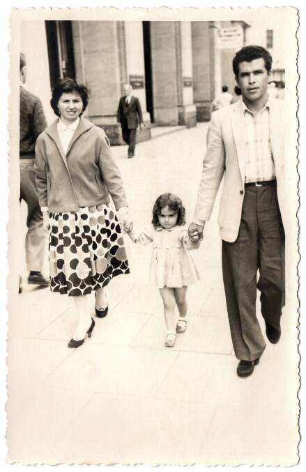 Alec Morris' grandparents with his mother, outside the Perth General Post Office in 1959. Picture supplied