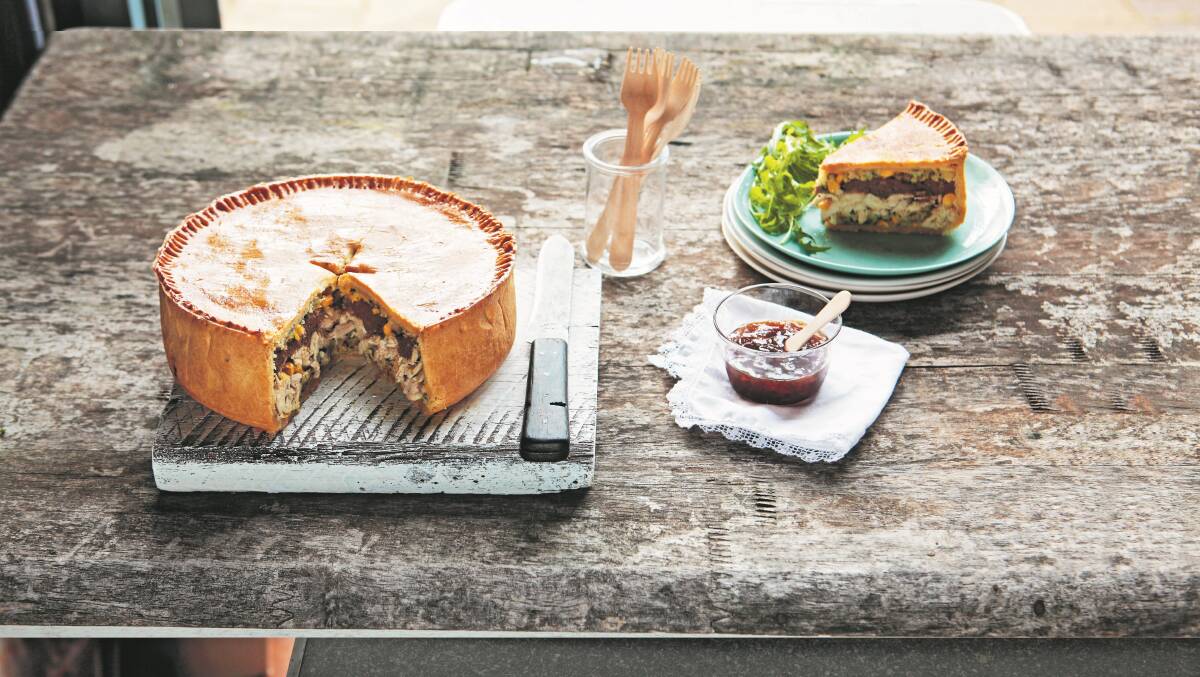 Chicken and pork picnic pot pie. Picture: Supplied