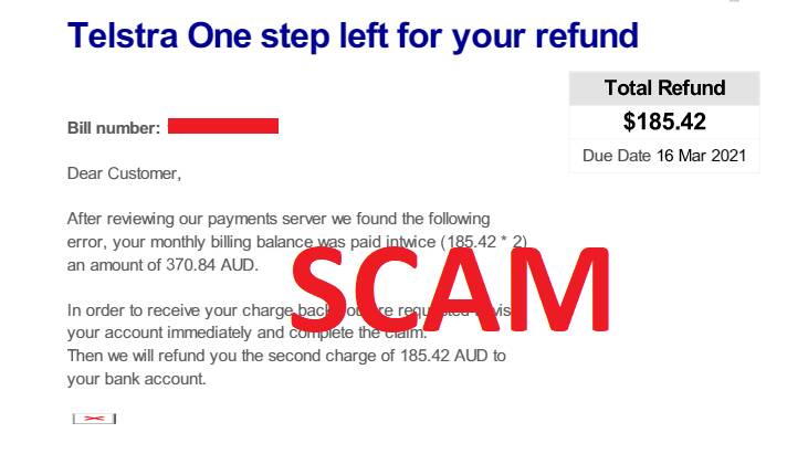 BIN IT: If you receive suspect email claiming you're owed a refund from Telstra, avoid clicking on any links and delete it straight away.
