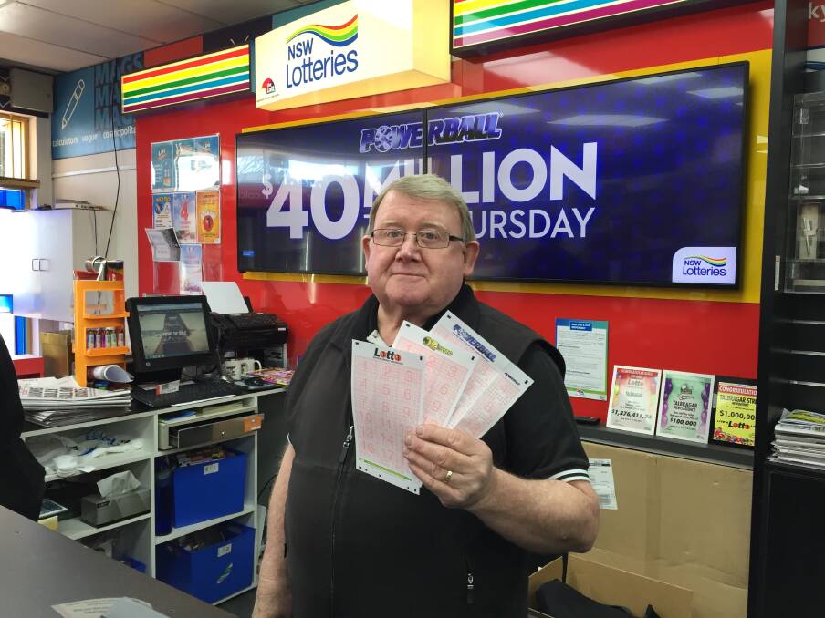 LOTTO MONEY: Snares Newsagent owner Peter Snare said the revenue from selling Lotto products is vital to the survival of country newsagents. Photo: CRAIG THOMSON.