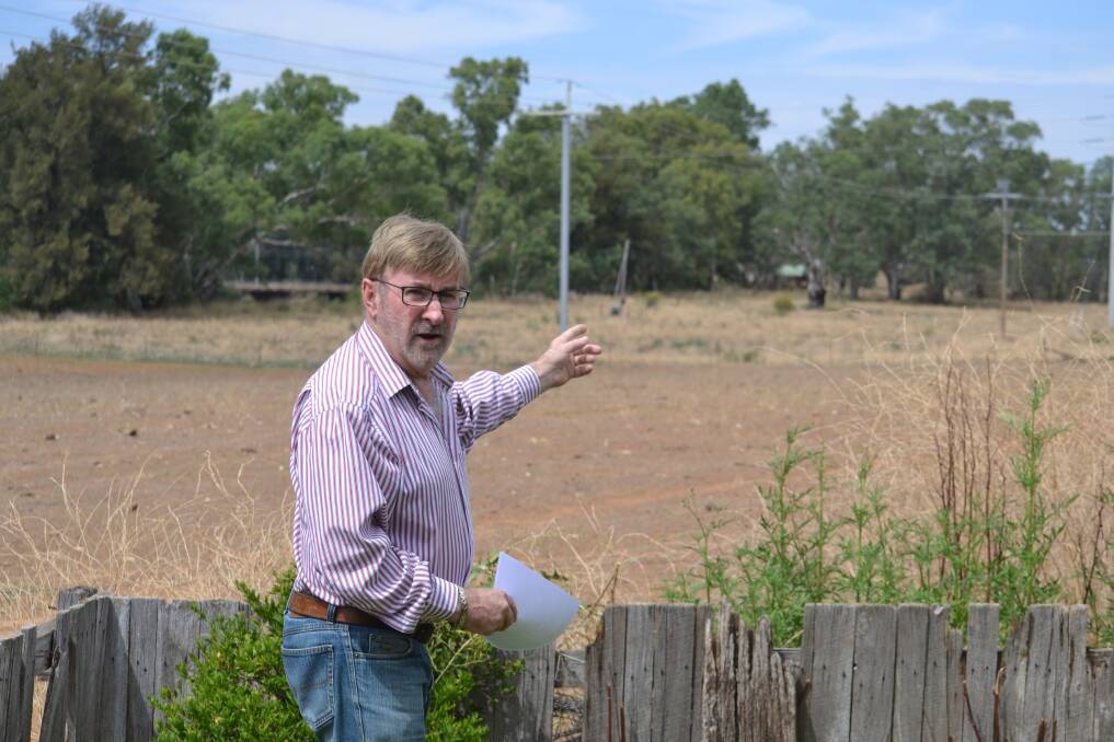 Angry man: Colin Middleton pointing out where the current River Street project would be, right in the area of 2010 flood waters he says.Photo: CRAIG THOMSON.