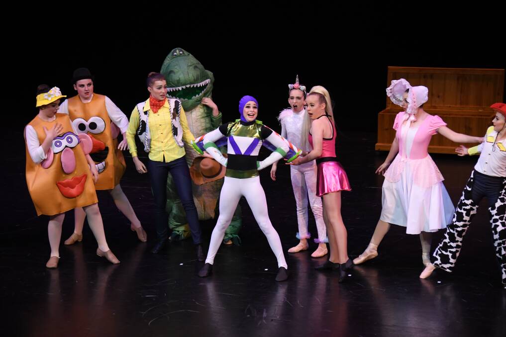 TOY STORY: Dancers from the Orana Dance Centre on stage at the Dubbo Regional Theatre and Convention Centre. Photo: AMY MCINTYRE.
