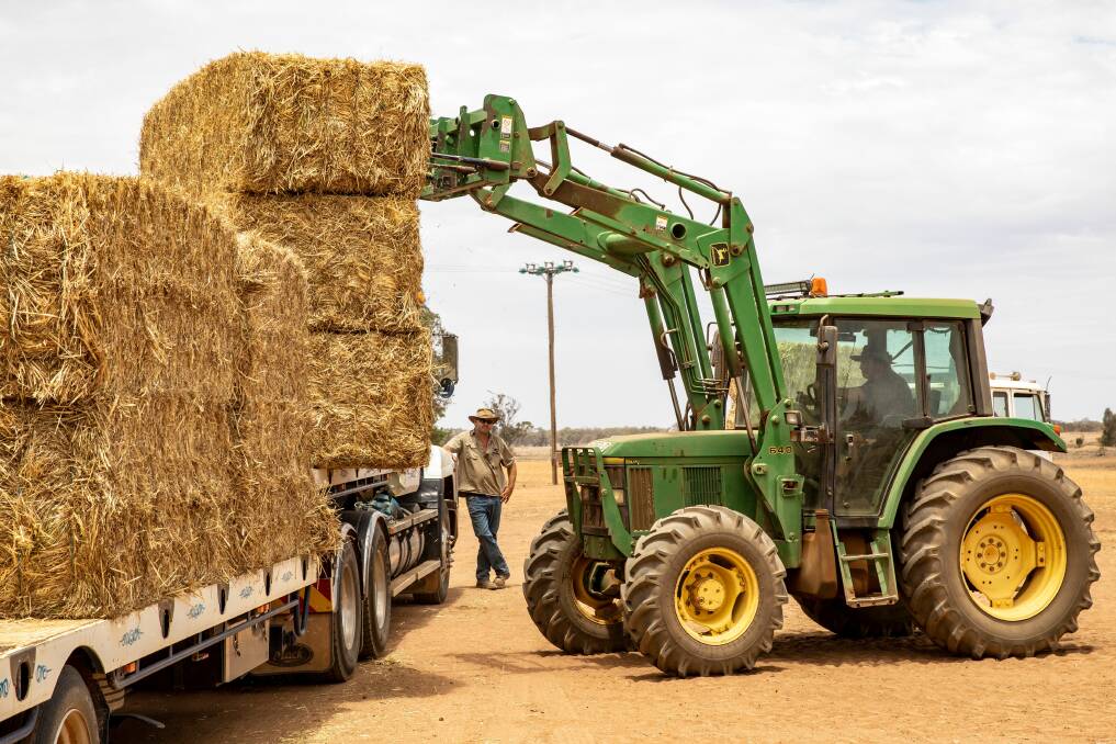 SPECIAL DELIVERY: Four truckloads of much-needed hay were delivered to Dubbo farmers last Saturday. PHOTO: SUPPLIED.