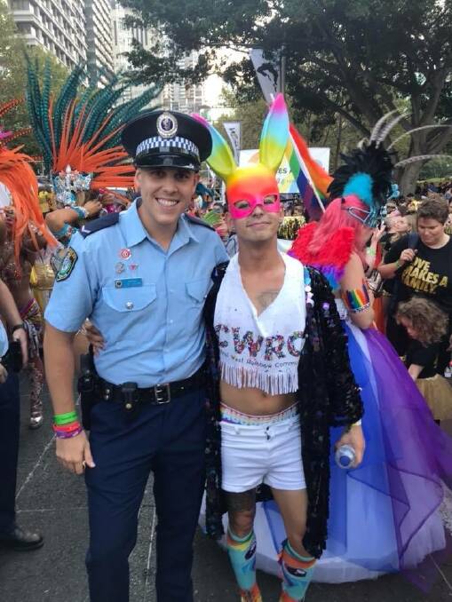 PRIDE, UNITY AND FEARLESSNESS: Central West Rainbow Alliance president Nic Steepe (right) at last year's Mardi Gras. "To be open and proud you do have to have some level of fearlessness," Mr Steepe said.