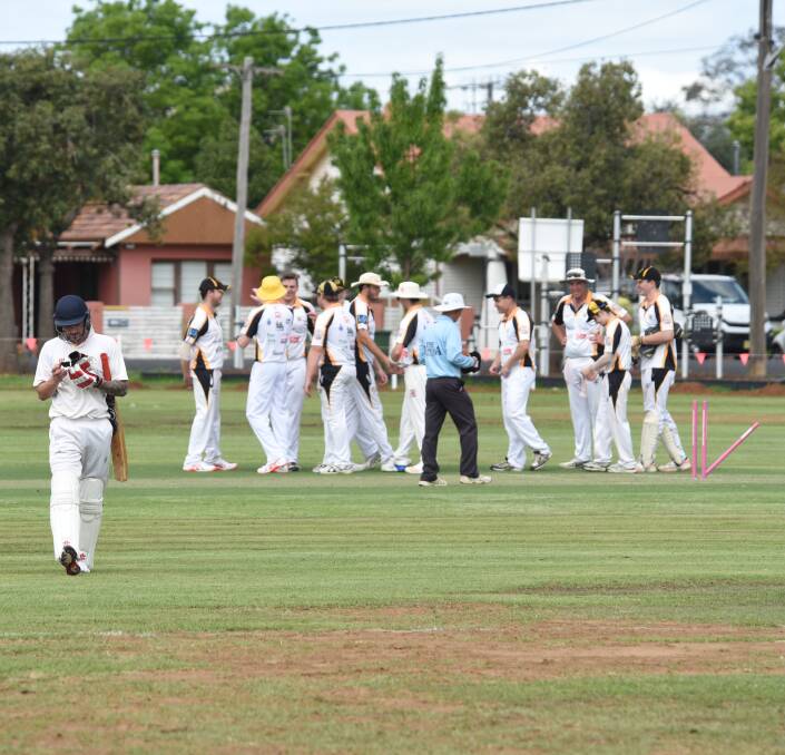 No Luck: Souths' Christian Mason walking off after being bowled out. Souths are at the bottom of the ladder without a win. Photos: AMY MCINTYRE.
