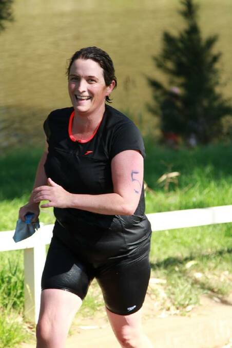 ROOKIE: Jacinta New crossed the line third in her age group at the Central West Inter Club Triathlon Series.
