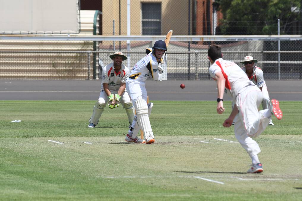 TOP INNINGS: Charlie Kempston was impressive with the bat scoring 47 for Newtown helping them to victory. Photo: BELINDA SOOLE.