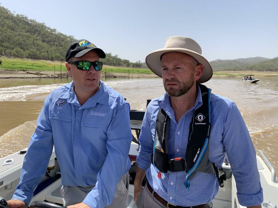 Less talk and more action: Matt Hansen told Niall Blair he wants barriers to fish passage removed. "Fish simply can’t move around the basin like they once did," he said. Photo: SUPPLIED.