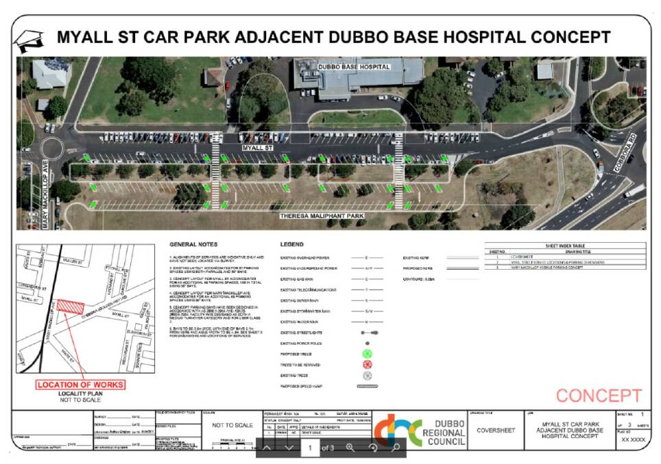 PLANS: Dubbo mayor Ben Shields released these plans to the Daily Liberal that show the council's solution to the hospital car-parking problem.
