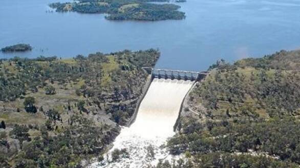 Burrendong Dam before current low water levels. 