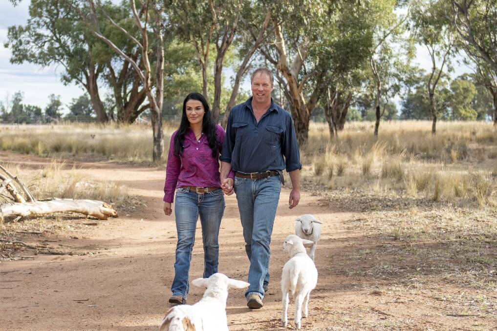 Claire Saunders is enjoying life on the Narromine farm and is looking forward to seeing more of Dubbo now the couple can go public with their romance. Picture by Belinda Soole