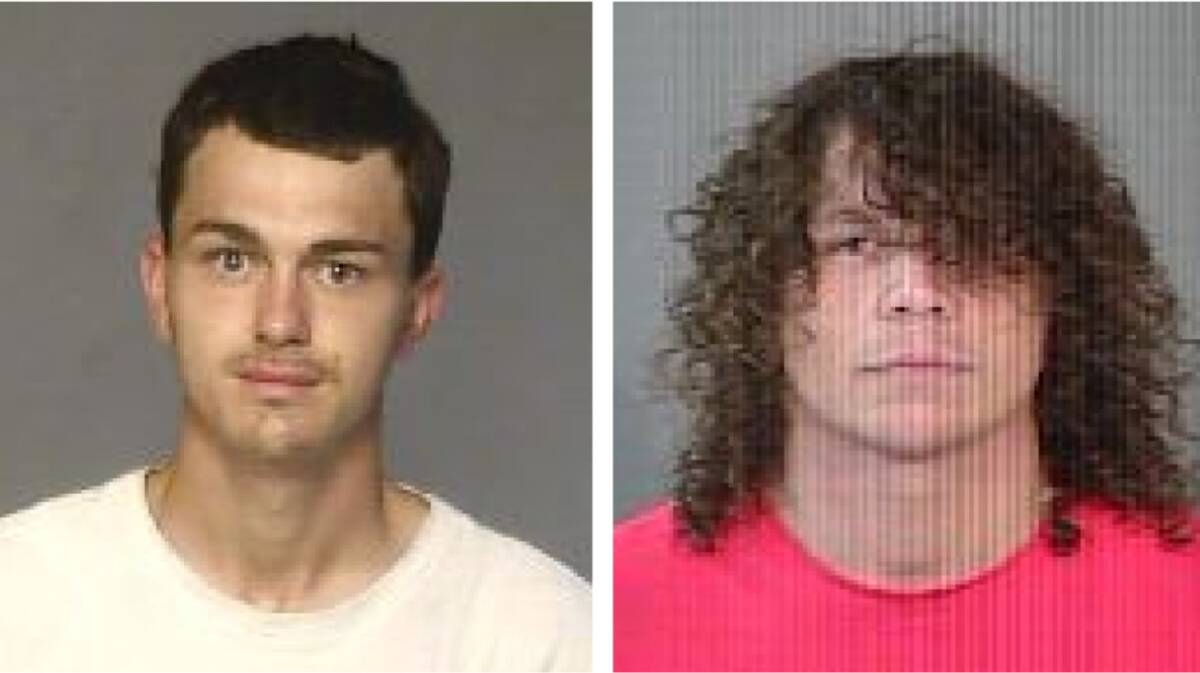 Jacob Stanton (left) and Thomas Merritt (right), both aged 25, are wanted on outstanding arrest warrants. Pictures by NSW Police