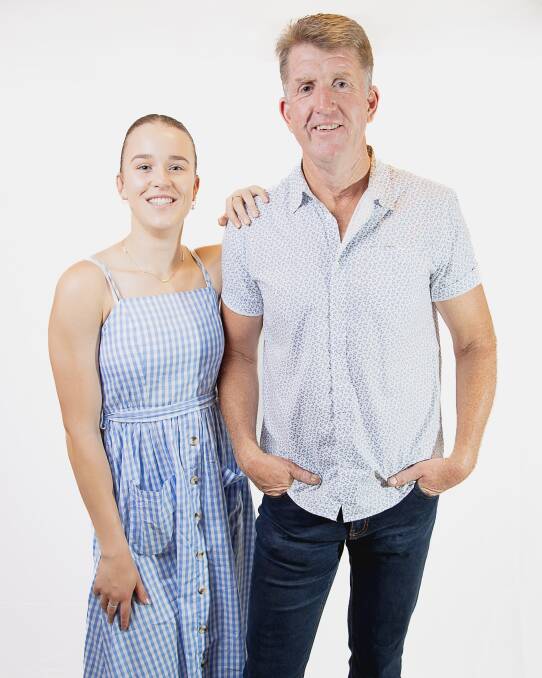 In the groove: Father and daughter duo Mark (right) and Emily Coggan are preparing for their big stage debut in the Stars of Dubbo Dance For Cancer. Picture: BRIDGET BARTLETT PHOTOGRAPHY