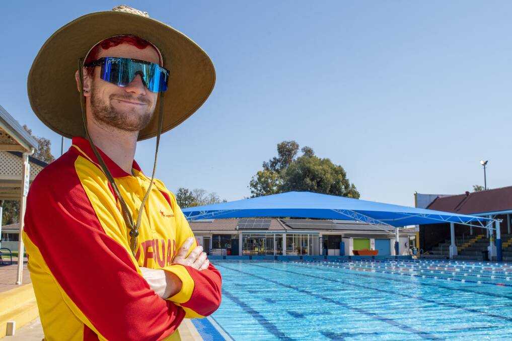 Jai O'Toole, life guard at Dubbo Aquatic Leisure Centre, gets ready for the season after the pool opened on Saturday, September 2. Picture by Belinda Soole