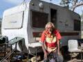 "Riverbank" Frank Doolan with his old caravan, which will soon be replaced by a new one funded by the Dubbo community. Picture by Belinda Soole