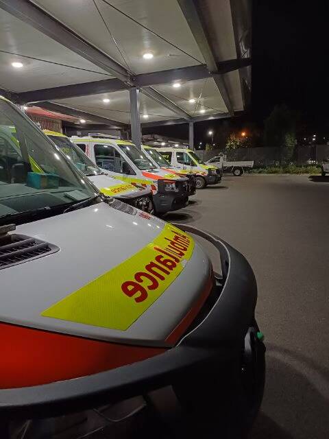This picture was taken at Dubbo Hospital and captioned with "another shameful week of paramedics stuck in bed block". The picture was taken by a Australian Paramedics Union NSW union member on Saturday night, May 13. Picture from APA NSW/Twitter